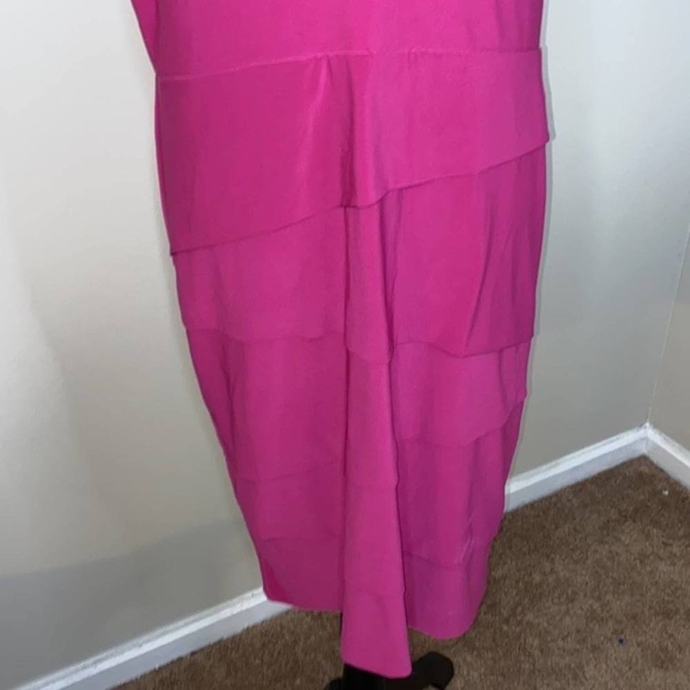 NWT White House Black Market fuschia Instantly Slimming Twist-Neck Sheath Dress - Picture 6 of 11
